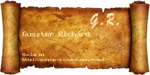 Guszter Richárd névjegykártya