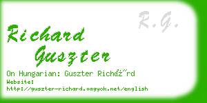 richard guszter business card